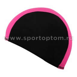Шапочка для плавания  ткань LUCRA SM комбинированная SM-089 Черно-Розовый