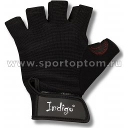 Перчатки для фитнеса INDIGO с узким напульсником и/замша,эластан,неопрен SB-16-1575 M Черный