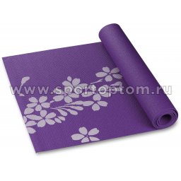 Коврик для йоги и фитнеса INDIGO PVC с рисунком Цветы YG03P Фиолетовый (2)