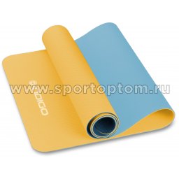 Коврик для йоги и фитнеса INDIGO TPE двусторонний IN106 желто-голубой (3)
