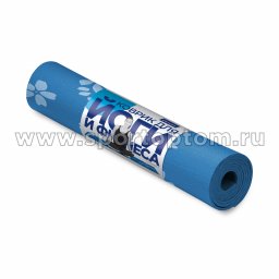Коврик для йоги и фитнеса INDIGO PVC с рисунком Цветы YG03P Синий (3)