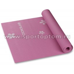 Коврик для йоги и фитнеса INDIGO PVC с рисунком Цветы YG03P Сиреневый (1)