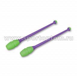 Булавы для художественной гимнастики вставляющиеся INDIGO Фиолетово-салатовый (3)