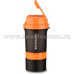 Бутылка для воды (шейкер) INDIGO KIVACH 400 мл IN015 Черно-оранжевый (2)