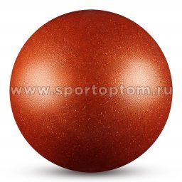 Мяч для художественной гимнастики INDIGO металлик Оранжевый с блестками