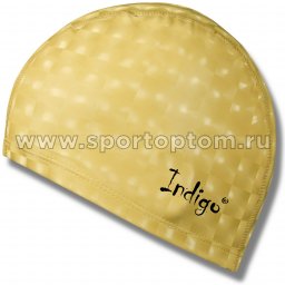 Шапочка для плавания  ткань прорезиненная с эффектом 3D INDIGO IN047 Желтый