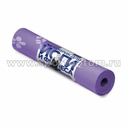 Коврик для йоги и фитнеса INDIGO PVC с рисунком Цветы YG03P Фиолетовый (3)