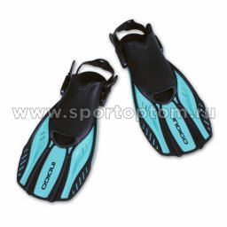 Ласты пластиковые с резиновыми вставками короткие открытая пятка INDIGO CRAB  IN378 36-41 Бирюзовый