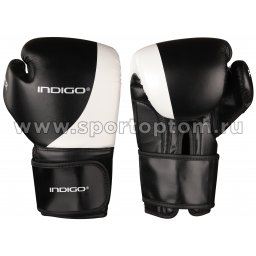 Перчатки боксёрские INDIGO POWER PU FLEX  SB-01-135 10 унций Черно-белый