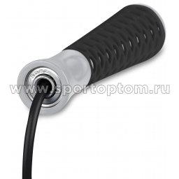 Скакалка INDIGO пластиковые ручки шнур ПВХ регулируемая длина 97123 IR черный(4)