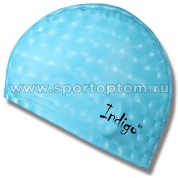 Шапочка для плавания  ткань прорезиненная с эффектом 3D INDIGO IN047 Голубой