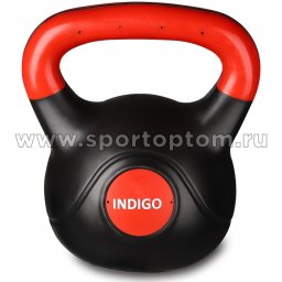 Гиря пластиковая INDIGO IN041 Черно-красный 6 кг (2)