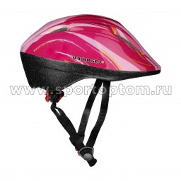 Шлем велосипедный детский INDIGO 6 вентиляционных отверстий IN318 51-55см Черно-розовый