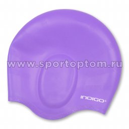 Шапочка для плавания силиконовая INDIGO анатомическая форма 413 SC 52-62 Сиреневый
