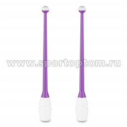 Булавы для художественной гимнастики вставляющиеся INDIGO Фиолетово-белый (1)