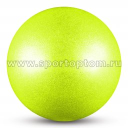 Мяч для художественной гимнастики INDIGO металлик 350 г IN377 17 см Лимонный с блестками