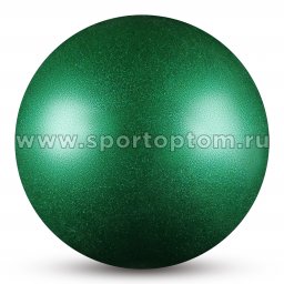 Мяч для художественной гимнастики INDIGO металлик 400 г IN118 19 см Зеленый с блетками