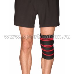 Суппорт колена (бинт) эластичный INDIGO  IN262 2 м Черно-красный