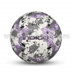 Мяч футбольный №2 INDIGO GROUND тренировочный (PU 1.2мм) Сувенирный IN030 Бело-серо-фиолетовый
