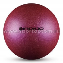 Мяч для художественной гимнастики INDIGO металлик 300 г IN119 15 см Фиолетовый с блестками