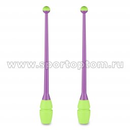 Булавы для художественной гимнастики вставляющиеся INDIGO IN019 45 см Фиолетово-салатовый