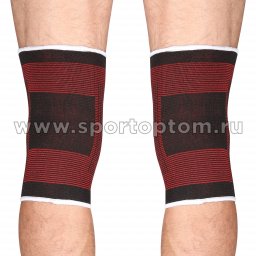 Суппорт колена эластичный INDIGO 2001A-TSP Черно-красный (2)