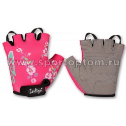 Перчатки велосипедные детские INDIGO Цветы SB-01-8821 3XS Розовый