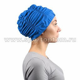 Шапочка для плавания ткань LUCRA SM-092 женская с драпировкой синяя