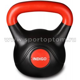 Гиря пластиковая INDIGO IN041 Черно-красный 4 кг (2)