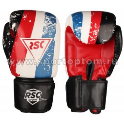 Перчатки боксёрские RSC HIT PU   SB-01-146 Бело-красно-синий