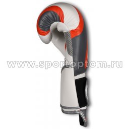 Перчатки боксёрские RSC PU 2t c 3D фактурой 2018-3 Бело-серо-оранж (4)