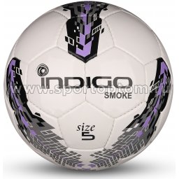 Мяч футбольный №5 INDIGO SMOKE тренировочный (PU SEMI) IN025 Бело-серо-фиолетовый