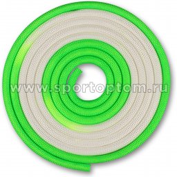 Скакалка для художественной гимнастики утяжеленная двухцветная INDIGO IN164 Бело-зеленый