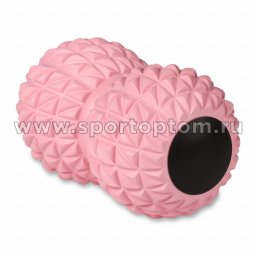 Мячик массажный двойной для йоги INDIGO IN269 18*10 см Розовый