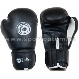 Перчатки боксёрские INDIGO PU PS-790 12 унций Черный