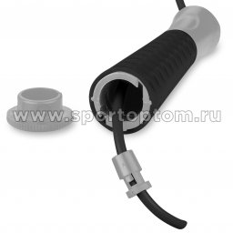 Скакалка INDIGO пластиковые ручки шнур ПВХ регулируемая длина 97123 IR черный (5)