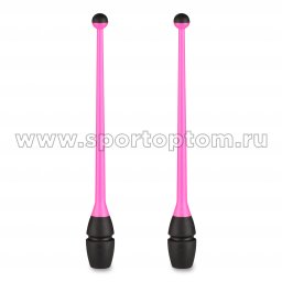 Булавы для художественной гимнастики вставляющиеся INDIGO IN019 45 см Розово-черный