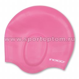Шапочка для плавания силиконовая INDIGO анатомическая форма 405 SC 52-62 Розовый