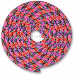 Скакалка для художественной гимнастики Утяжеленная INDIGO Мультицвет №5 SM-359 2,5 м Розово-зелено-желто-красно-фиолетово-голубо-синий