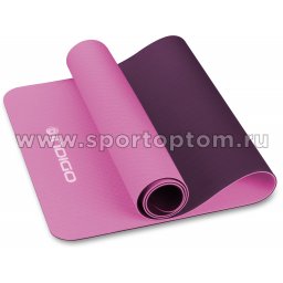 Коврик для йоги и фитнеса INDIGO TPE двусторонний  IN106 173*61*0,5 см Розово-фиолетовый