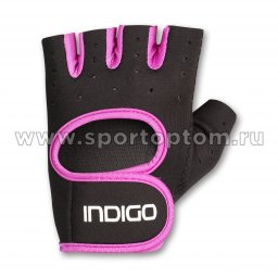 Перчатки для фитнеса женские INDIGO неопрен IN200-1 M Черно-фиолетовый
