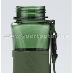 Бутылка для воды с нескользящей вставкой, сеточка, шарик UZSPACE 500мл тритан 6010 Темно-зеленый (2)