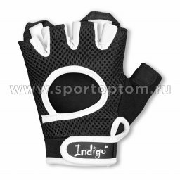 Перчатки для фитнеса мужские INDIGO Хлопок,эластан SB-16-8208 S Черно-белый
